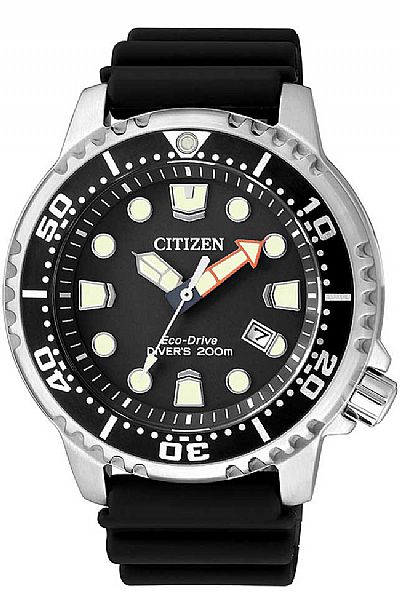 CITIZEN Eco-Drive Divers Black Rubber Strap BN0150-10E
