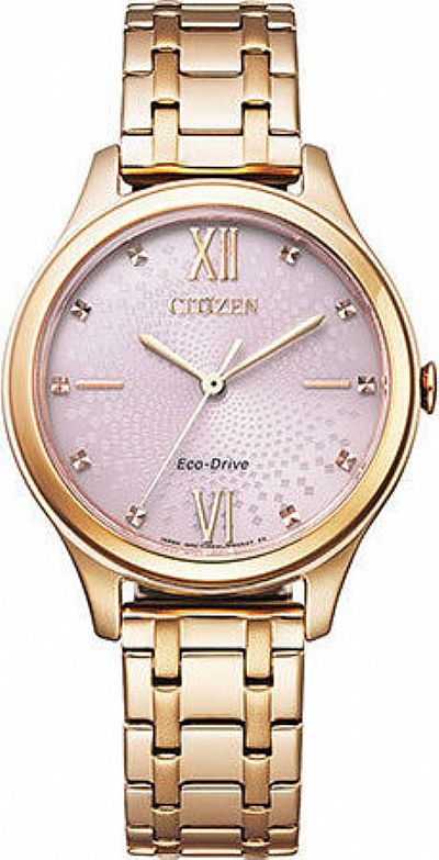 CITIZEN Eco-Drive Crystals Rosegold Bracelet EM0503-75X