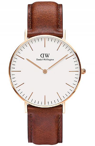 Daniel Wellington Petite St Mawes Rose Gold Brown Leather Strap DW00100035