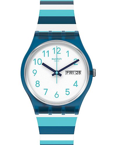 SWATCH Striped Waves Rubber Strap GN728