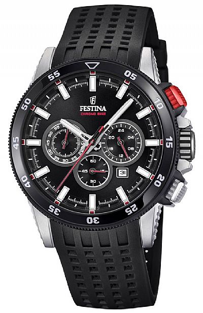 FESTINA Gents Chrono Black Rubber Strap F20353/4