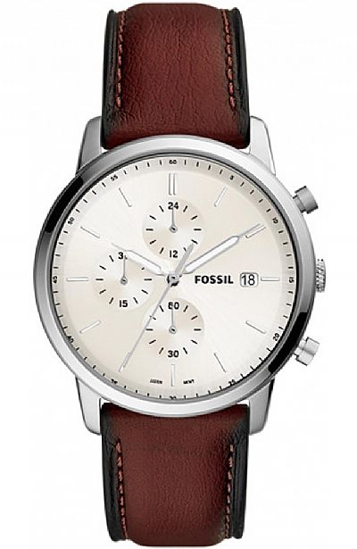 FOSSIL Minimalist Brown Leather Chronograph FS5849