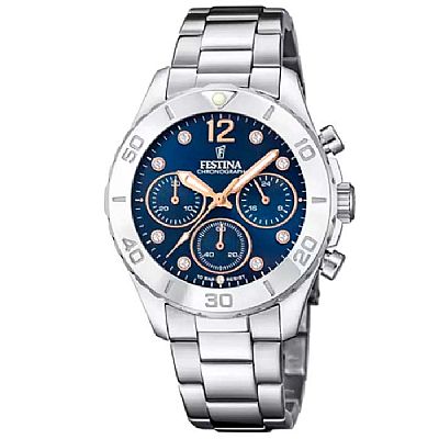 FESTINA WOMAN'S BLUE STEEL WATCH BRACELETE F20603/3 