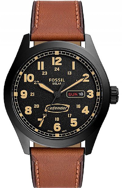 FOSSIL Defender Solar Brown Leather Strap FS5978