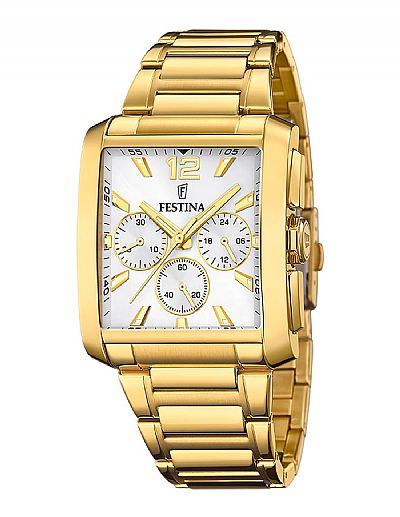 FESTINA MEN'S GREY SILVER STAINLESS STEEL WATCH BRACELET F20638/1