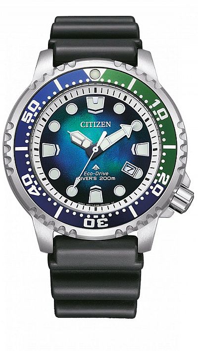CITIZEN Promaster Marine Eco-Drive Black Rubber Strap BN0166-01L