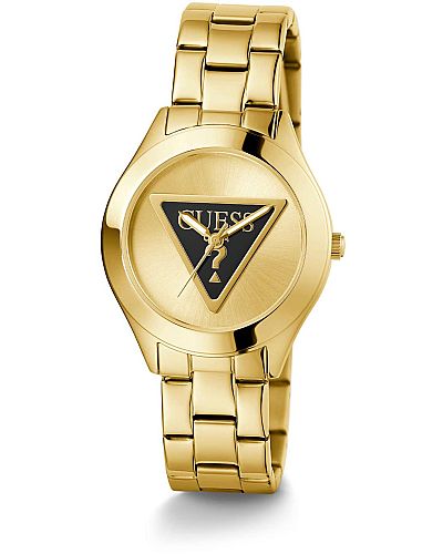 GUESS Tri Plaque Gold Stainless Steel Bracelet GW0675L2