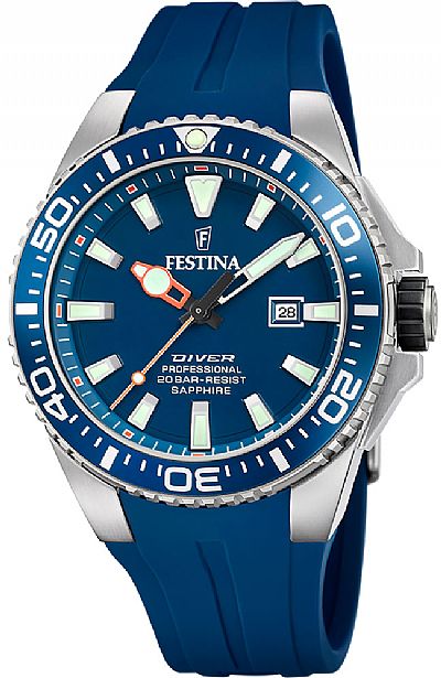  FESTINA Diver Sapphire Blue Rubber Strap  F20664/1