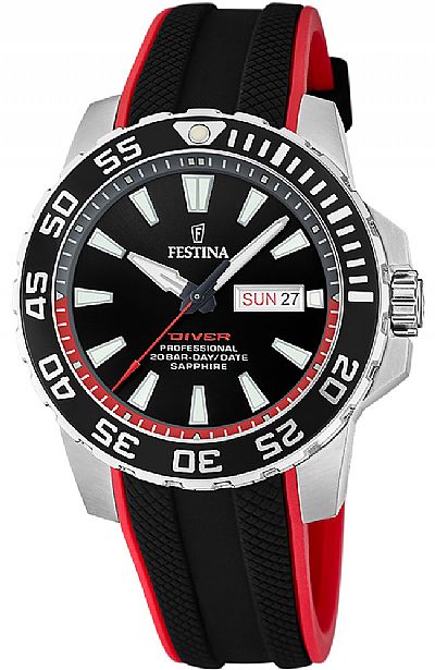  FESTINA Diver Sapphire Two Tone Rubber Strap F20662/3