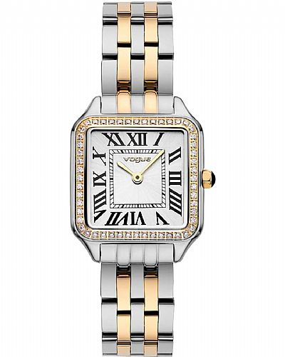 Vogue Victoria watch two tones gold-silver bracelet, white dial and stones 615261