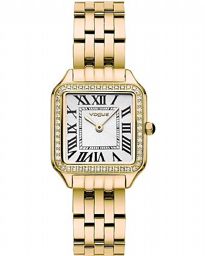 Vogue Victoria watch gold stainless bracelet, white dial and stones 615241  