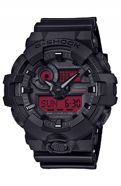  CASIO G-Shock Black Rubber Strap  GA-700BBR-1AER