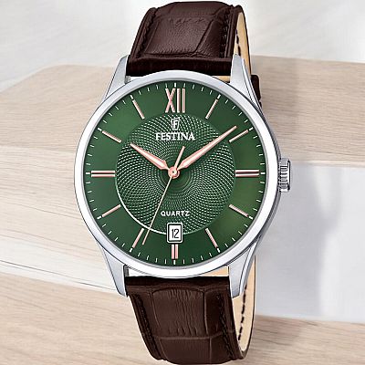 FESTINA Gents Green Leather Strap F20426/8