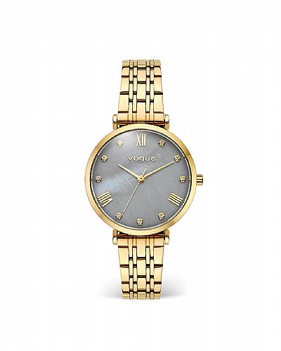 New Bliss watch gold stainless steel bracelet  mother of pearl dial 616344 