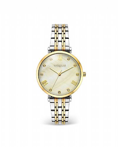 New Bliss watch two tones gold-silver bracelet and  mother of pearl dial 616363 