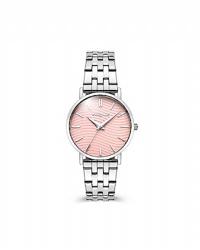 Nicole  silver stainless bracelet and light rose dial 616182 
