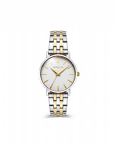 Nicole watch two tones gold-silver bracelet and silver dial 616161 