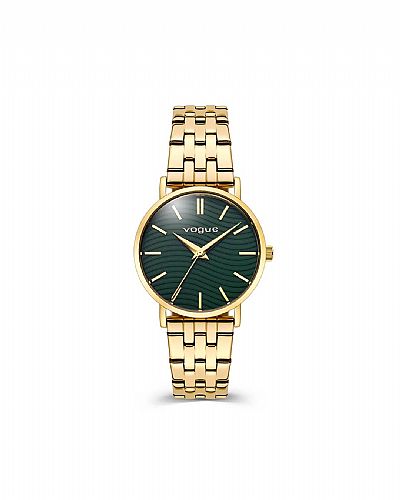 Nicole watch gold stainless steel and dark green dial 616141 