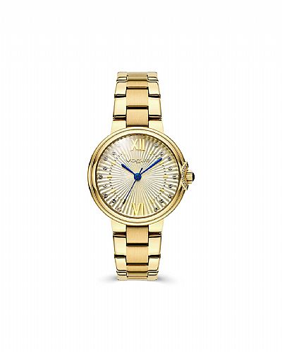 Carmen mini watch gold stainless steel bracelet and champagne dial 616042 