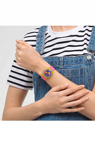 SWATCH Shades Of Neon Pink Rubber Strap SO28J700