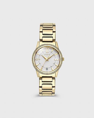 Corine watch gold stainless steel bracelet and silver dial 615742 