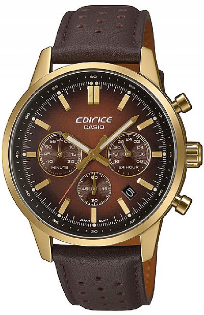 CASIO Edifice Chronograph Brown Leather Strap EFR-575CL-5AEF