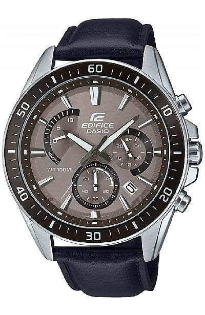  CASIO Edifice Black Leather Chronograph  EFR-552L-5AVUEF