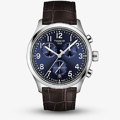 TISSOT L Classic Chronograph Blue Dial  Brown Leather Strap T116.417.16.042.00