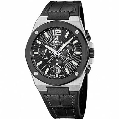  Ρολόι FESTINA Vallee Chronograph Black Leather  F22003/4