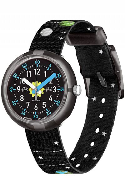 FLIK FLAK Solar System Black Fabric Strap  ZFPNP097