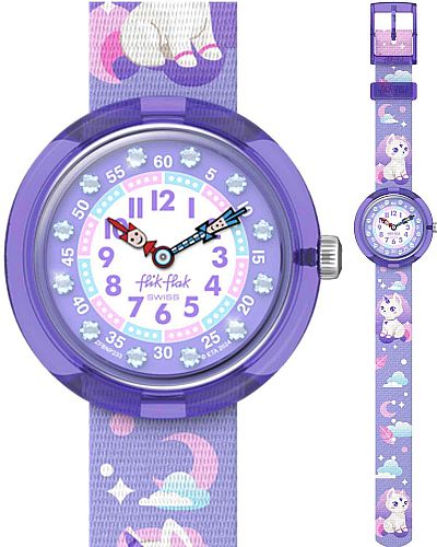  FLIK FLAK Cosmicat Purple Fabric Strap ZFBNP233