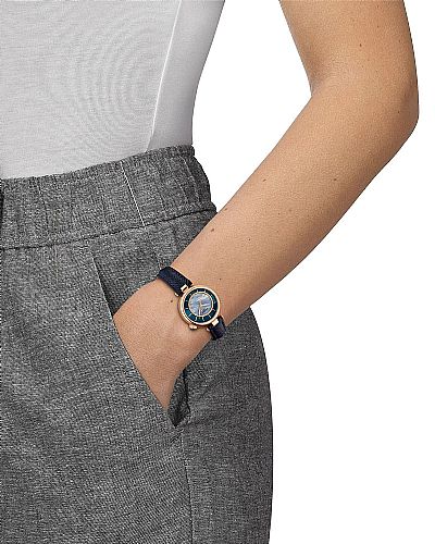  TISSOT Desir 28mm Automatic Blue Leather Strap  T152.207.36.131.00
