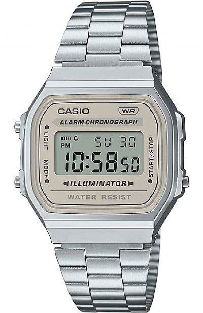  CASIO Vintage Silver Stainless Steel Bracelet Κωδικός προιόντος: A168WA-8AYES