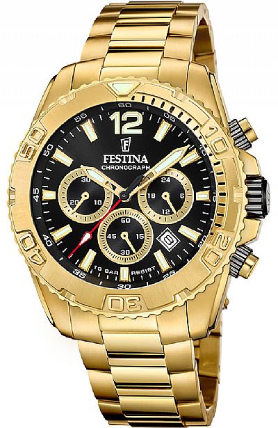  FESTINA Chronograph Gold Stainless Steel Bracelet F20684/4