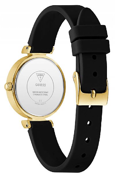 GUESS Array Crystals Black Leather Strap GW0912L4