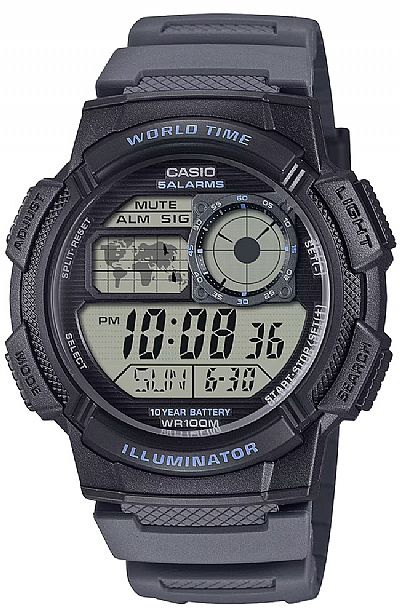 CASIO Digital Red Rubber AE-1000W-8AVEF